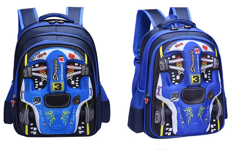 Personalized 3D Car Kid Backpack for Boy Fun Cartoon Primary School Bag Children Bookbag Boy Stylish Backpack Durable Waterproof