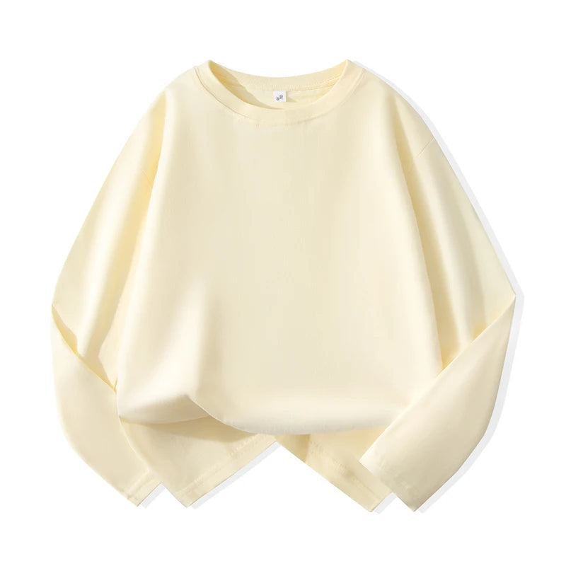 New children's long-sleeved T-shirt for boys, suitable for spring and autumn. Pure cotton upper garment for medium and large chi