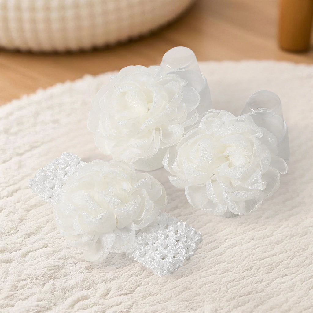 Adorable Baby Girls Hair Bow Clips and Socks Set Sweet Floral Headbands and Ankle Socks Infant Christening Outfit Accessory