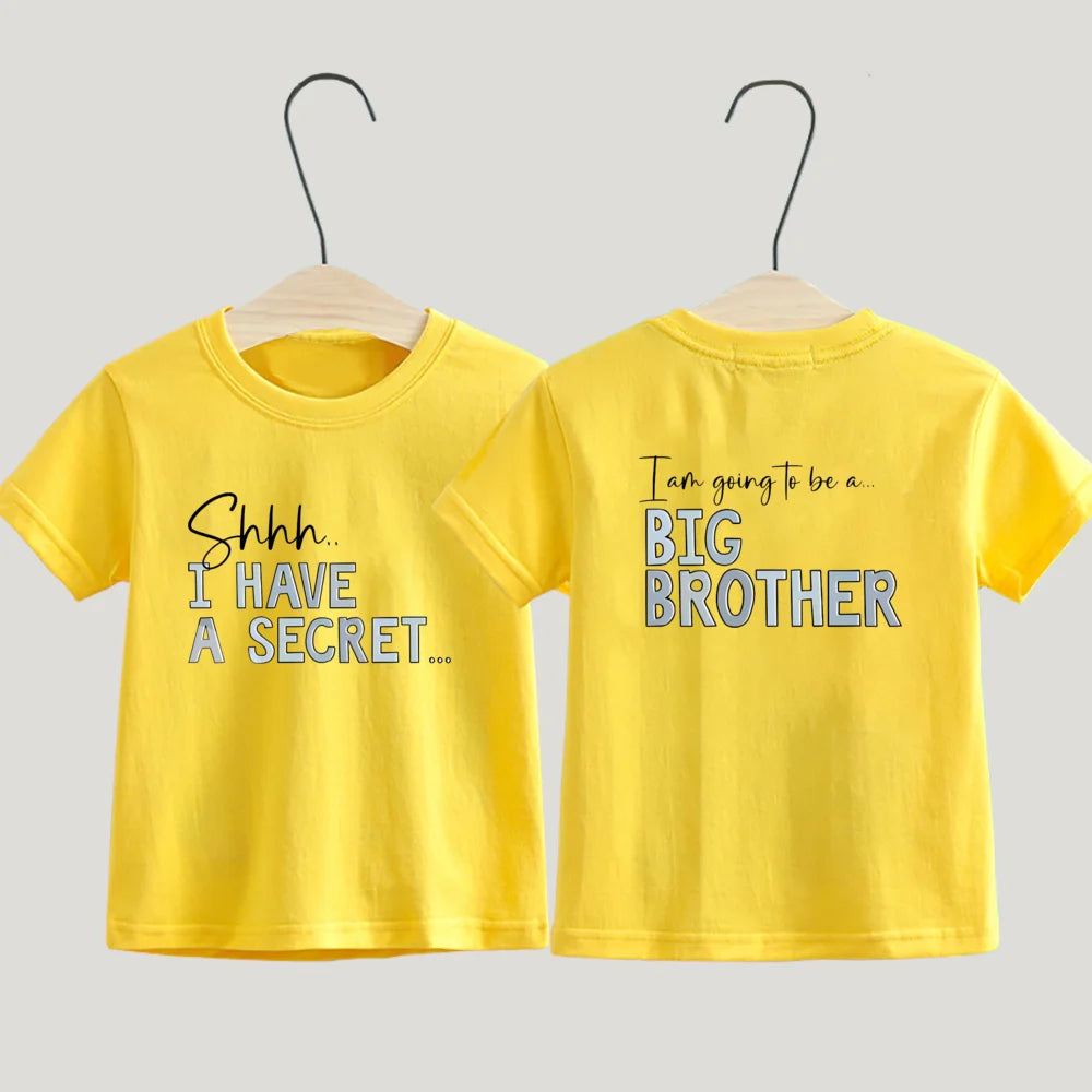 Big Brother T-Shirt I Have A Secret Promoted To Big Brother Pregnancy Announcement Gift Going To Be A Big Brother Kids Tee