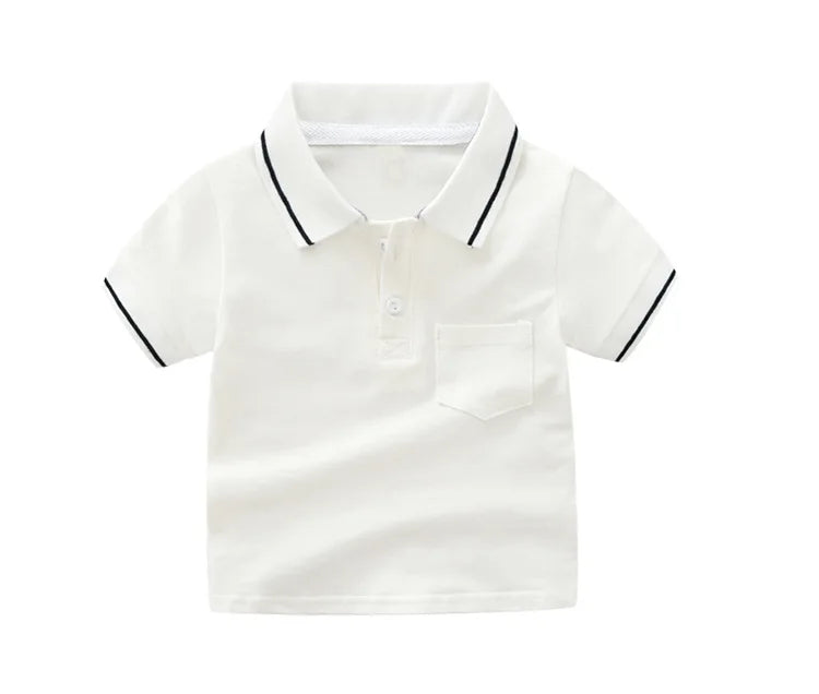 Summer Kids Polo Shirt Boys Short Sleeve Lapel Polos Clothes for Girls Cotton Print Breathable Kids Polo Shirt Children Tops