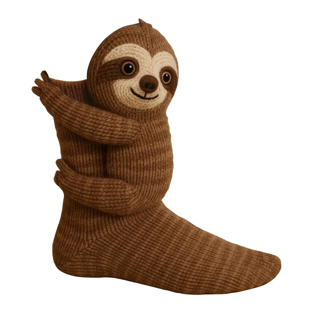  3D Knitted Cute Animal Floor Socks New Fun Novelty Handmade Crocheted Warm Socks Cubic Sloth sloth Creative Children's Gifts