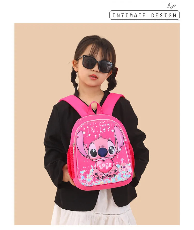 Disney Stitch New Kindergarten Schoolbag Cartoon Cute Boys and Girls Backpack High Quality Fashion Children's Schoolbag Light