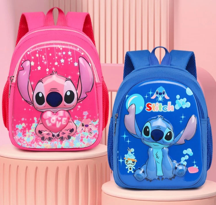 Disney Stitch New Kindergarten Schoolbag Cartoon Cute Boys and Girls Backpack High Quality Fashion Children's Schoolbag Light