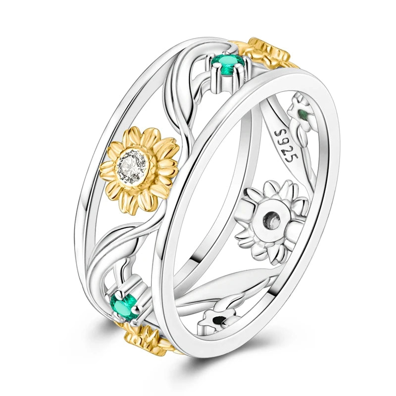 New Rings For Women 100% 925 Sterling Silver Star Moon Colorful Zircon Rings Fine Wedding Engagement Birthday Jewelry Gifts