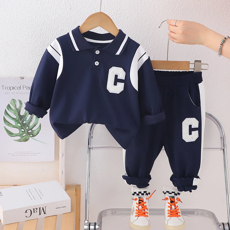 New Spring Autumn Baby Boys Clothes Suit Children Long Sleeved T-Shirt Pants 2Pcs/Sets Kids Girls Clothing Set Infant Tracksuits