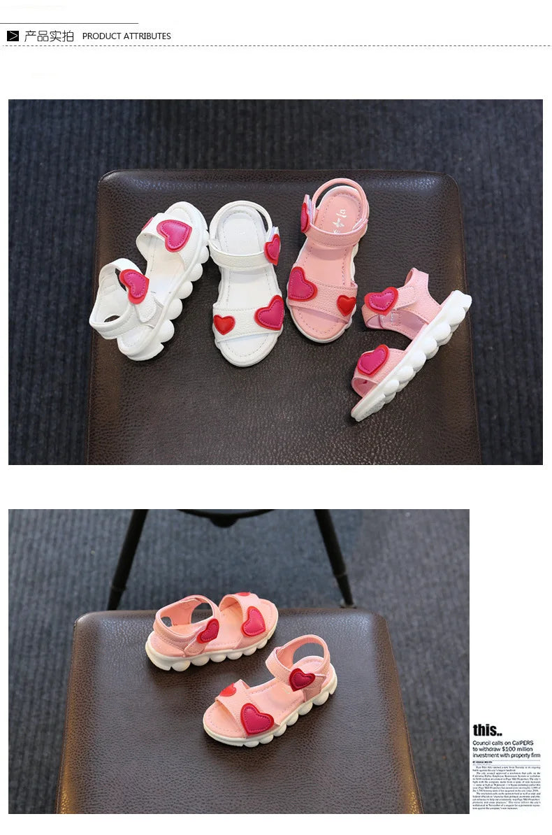 Sandalias New Children Sandals for Girls Korean Fashion Open Toe Anti Slip Beach Sandals Casual Comfortable Soft Sole Kids Shoes