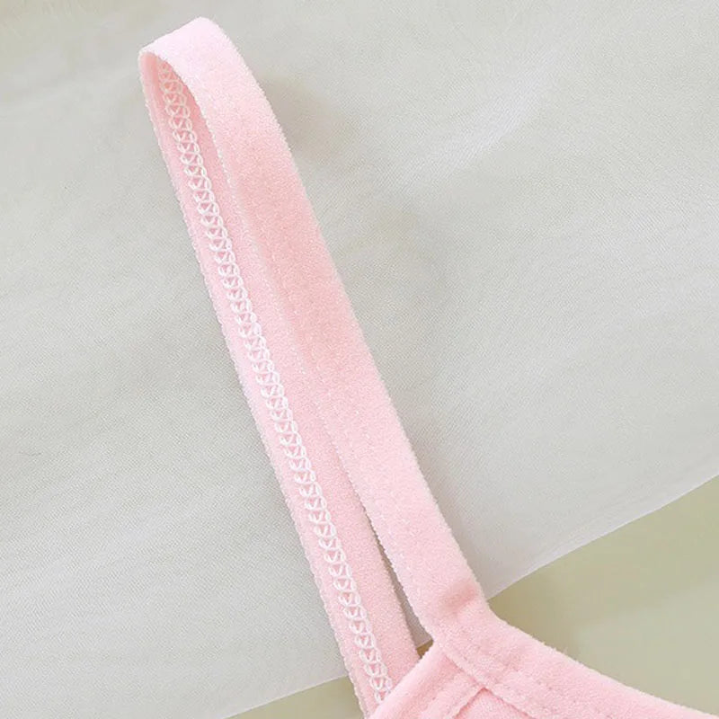 1/4 Sets Cotton Girls Underwear Set Teenage Girls Training Bras and Panties Suit Solid Wireless Fixed Pad Bra with Briefs Set