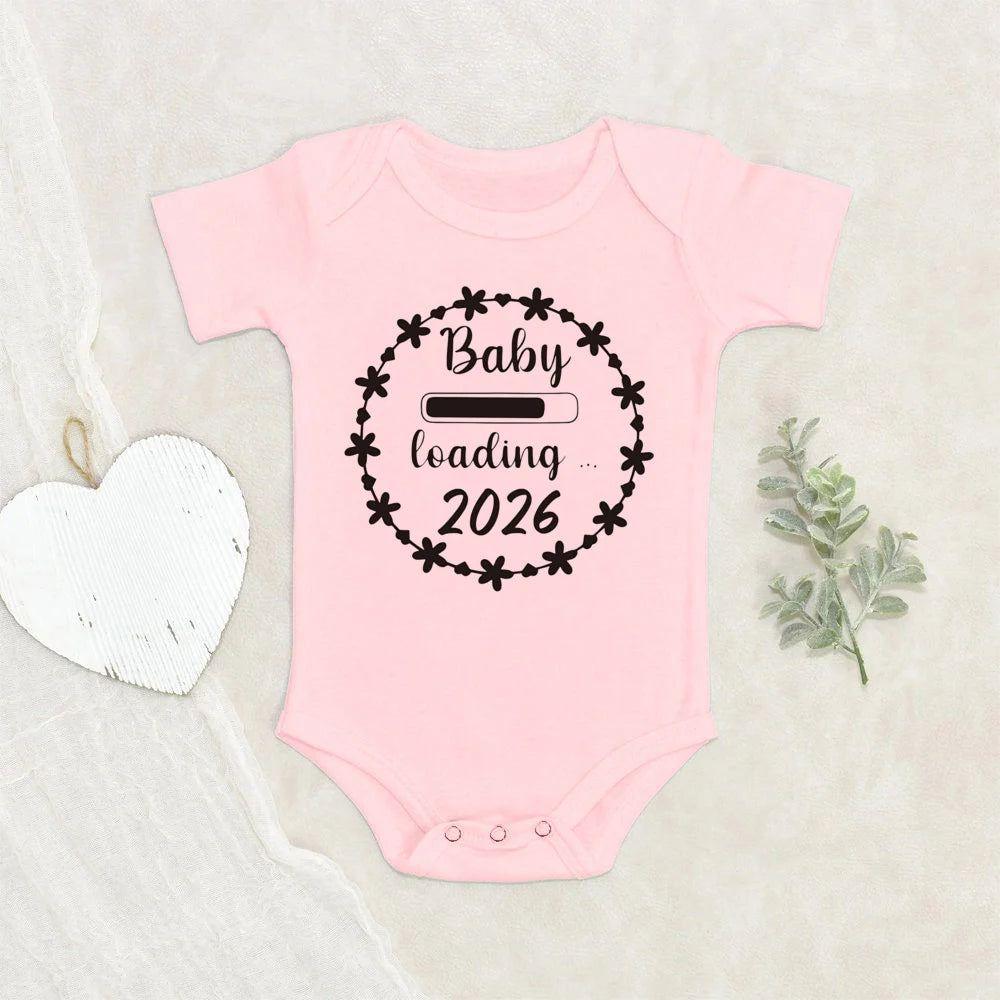 Baby Loading 2026 Announcement Newborn Baby Bodysuit Romper Funny Boys Girls Outfits Body Pregnancy Reveal Clothes