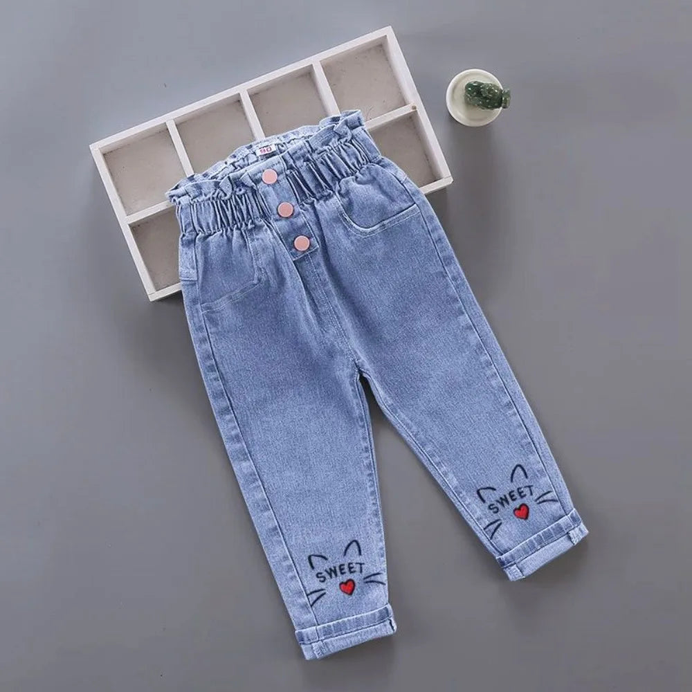 Girls Pants Kids Clothes Children Jeans Cowboy  Denim Pants Spring Autumn Fashion Clothing Streetwear Casual Harajuku