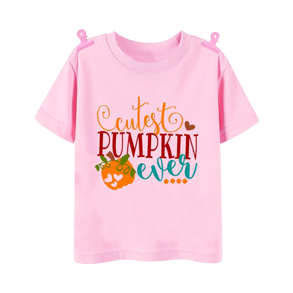 Coolest Turkey in Town Print T Shirt Kid Thanksgiving Clothes Mama's Little Pumpkin Toddler Thanksgiving Tops Cute Halloween Tee
