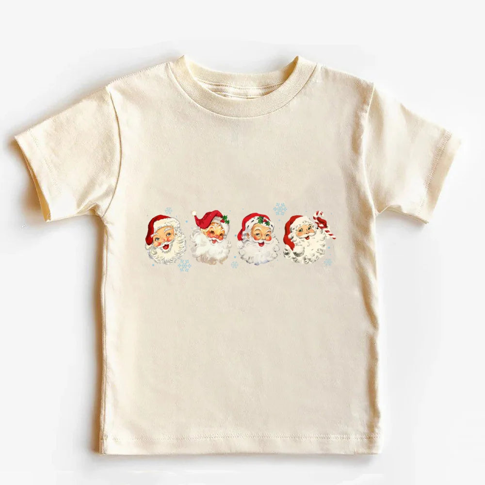 Retro Christmas Coquette Bow Toddler T-Shirt Festive Holiday Kids Short Sleeve Shirt Merry Christmas Outfit Holiday Clothing