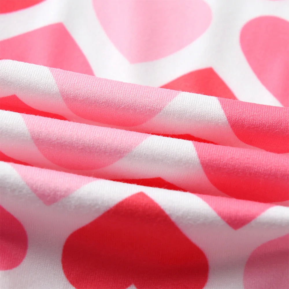 VIKITA Kids Heart Print Stretch Cotton Leggings Soft Comfortable Elastic Waist Cute Casual Cotton Casual Daily Trousers Pants