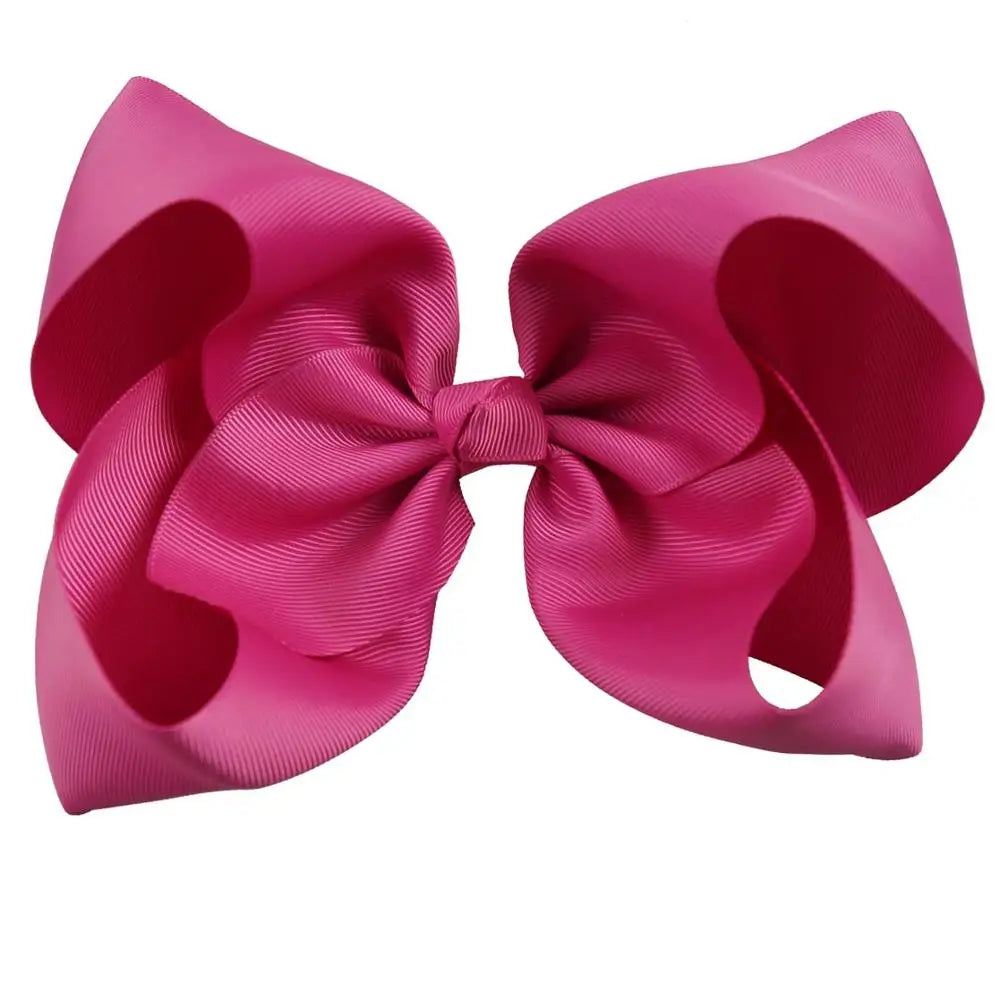 60 Colors Boutique 8" Large Solid Grosgrain Ribbon Hair Bow Clips Barrettes for Women Girls Accessories