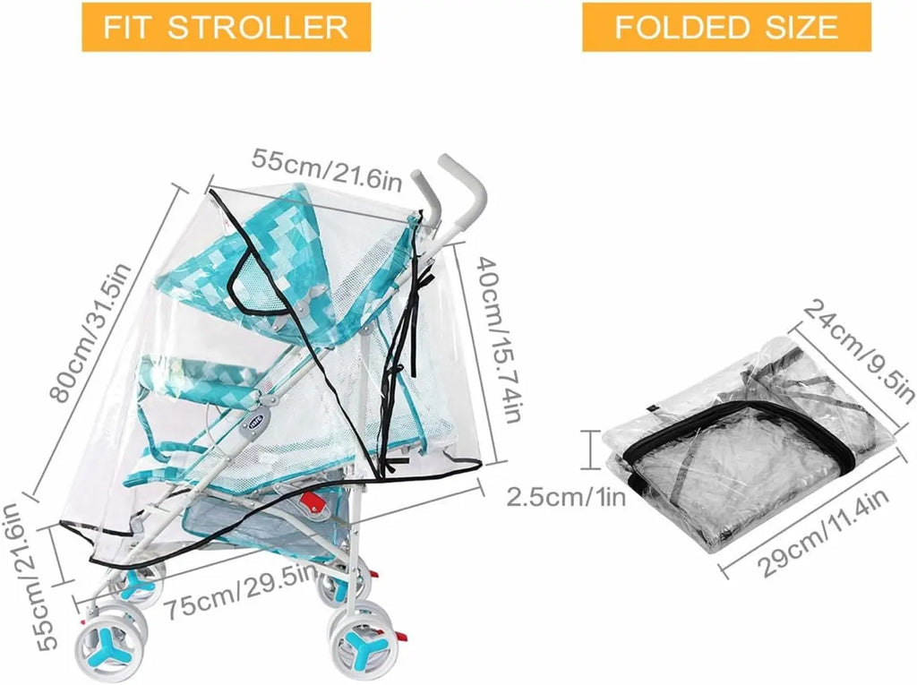 Baby Stroller Rain Cover, Universal Travel Weather Shield Breathable Baby Stroller Rain Cover for Windproof, Waterproof