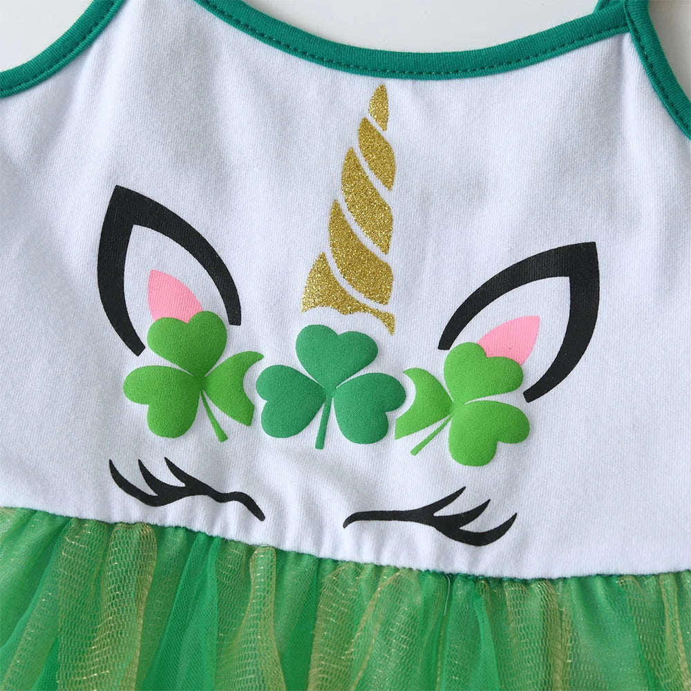 VIKITA Grünes, unregelmäßiges Tüllkleid für Kleinkinder und Mädchen mit Spaghettiträgern, Einhorn- und Prinzessinnen-Tutu-Kleid für Feste und Partys