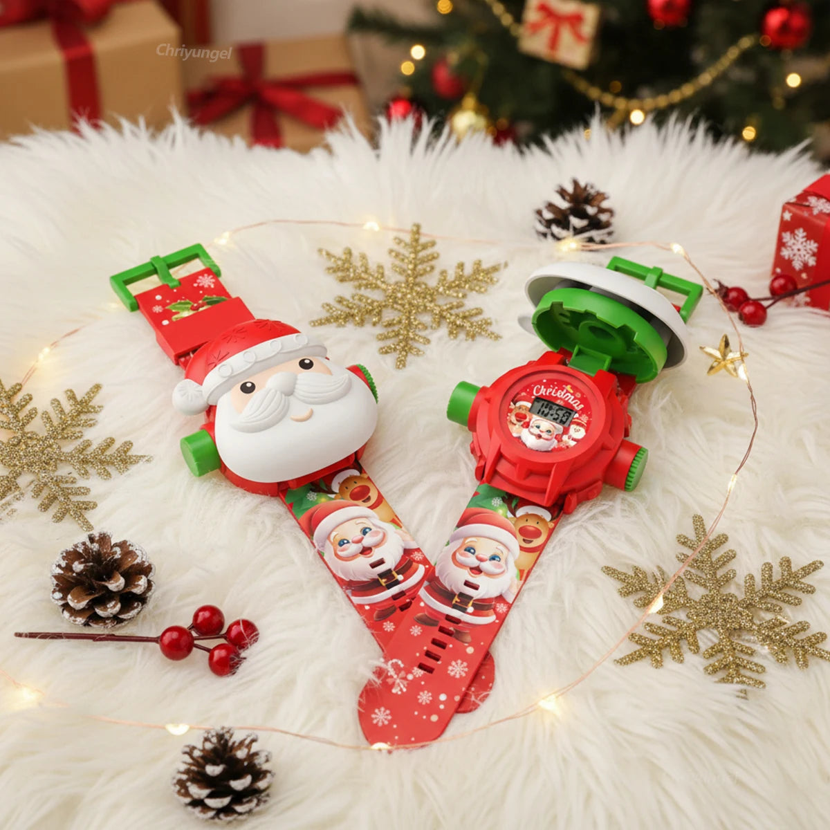 Cartoon Projection Watch for Kids Electronic Watch 24 Patterns Display Projector Montessori Education Toys Gift for Boys Girls