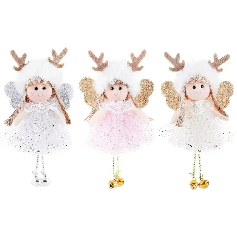 Christmas Tree Plush Ornaments Hanging Angel Christmas Tree Door Wall Hanging Decoration House Ornaments Angel Doll Toy