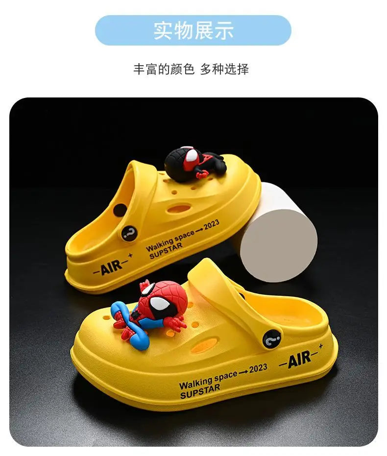 Disney Spider Man Children's Cave Shoes Boys' Anti Slip Soft Sole Kid's Beach Sandals For Home And Outdoor Shoes Size 24-45