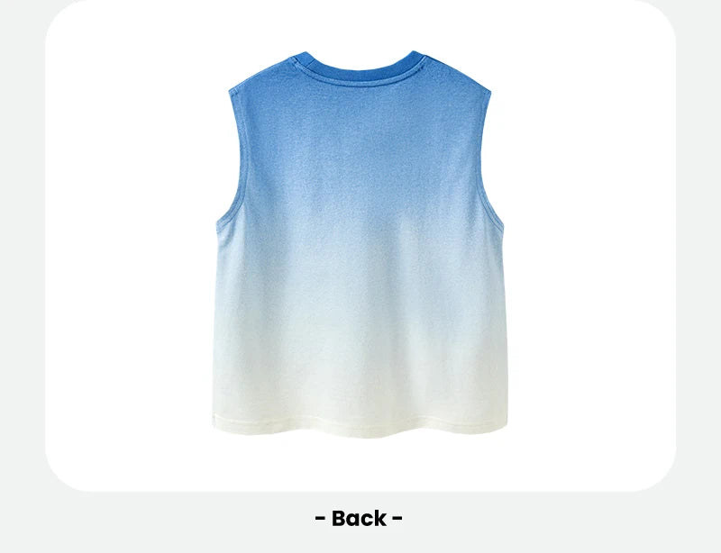 Mini Bala Boys Tank Top Summer New Cotton Tie-Dye Breathable Soft Skin-Friendly Base Layer for Kids
