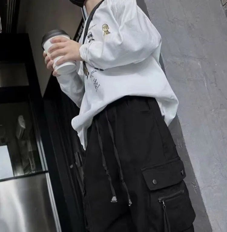2025 New Boys' Cargo Pants Spring Autumn Casual Street Dance Cuffed Ankle Long Pants Toddler Boys