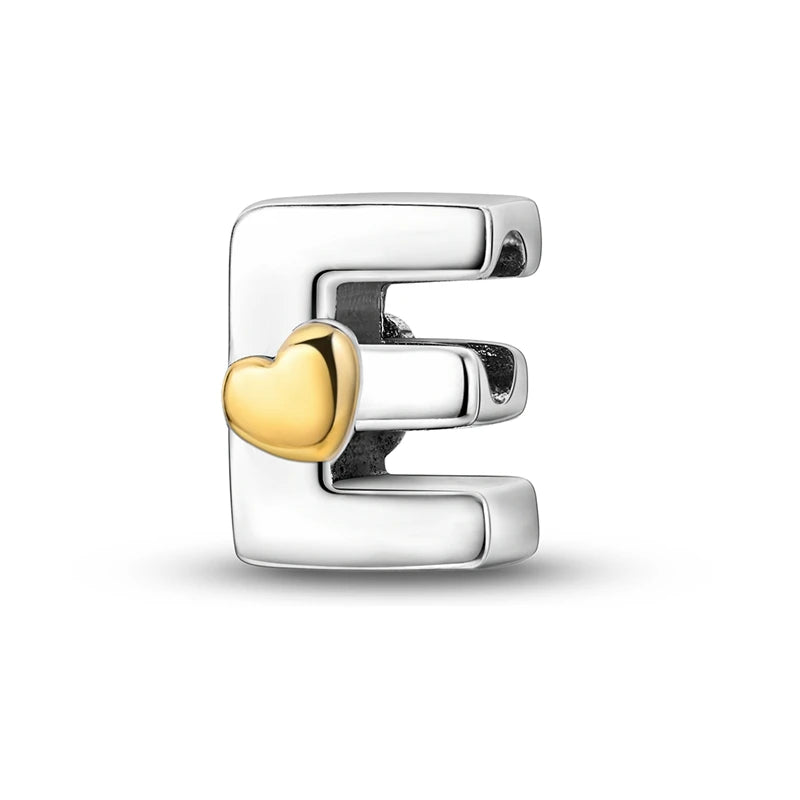 925 Sterling Silver DIY Alphabet Charms Beads LOVE Heart Letter Fit Original Bracelet Bangle Necklace Jewelry Marking Gift