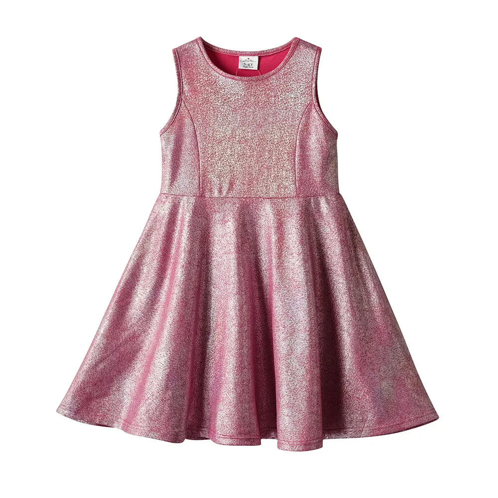 DXTON Summer Kids Girls Dress Sleeveless Outdoor Casual Children Dresses For Girls  Polyester Tank Teen Dress Solid Kids Clothes