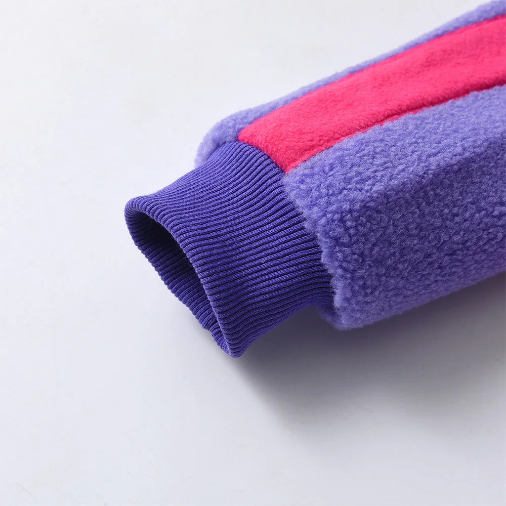 VIKITA Kids Fleece Sweatshirts Girls Hoodies Pullovers Winter Autumn Thick Warm Pullovers Outwear Children's Clothing 3-12 Yrs