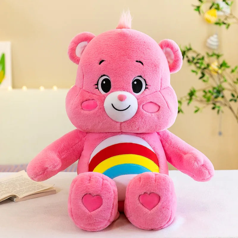 MINISO 30CM Carebears Kawaii Rainbow Bear Plush Toy Lovely Anime Colorful Bear Stuffed Doll Room Decor Lovely Bear Birthday Gift