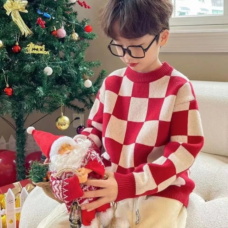 2025 New Kids' Autumn Winter Sweater Unisex Knitwear Warmth Korean Style Stylish New Year's Gift Premium Quality