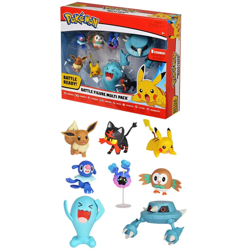 Pokemon Ultimate Battle Figures Pikachu Bulbasaur Eevee Pocket Monsters Battle Doll Anime Action Figurine Model Suit Toys Gifts