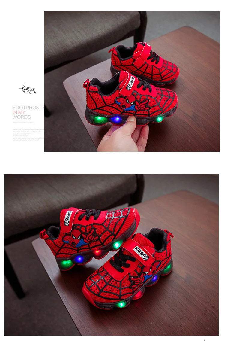 Kids LED Lighting Shoes Boy Lighting Shoes Girls Running Shoes Baby Single Sneakers Mesh Size 21-36