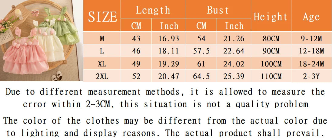 Summer New Sweet Tulip Baby Girl Dress, Cute Ruffled Sleeve Children'S Clothing For Babies Aged 9 Months To 3 Years Old