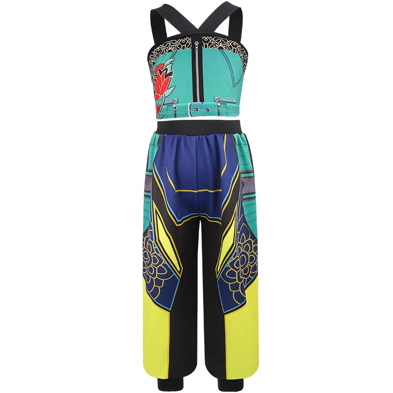 Kpop Demon Hunter Costume Rumi Halloween Cosplay Hot Girls Show Costume Black Shiny Set Halloween Girls Anime  clothing