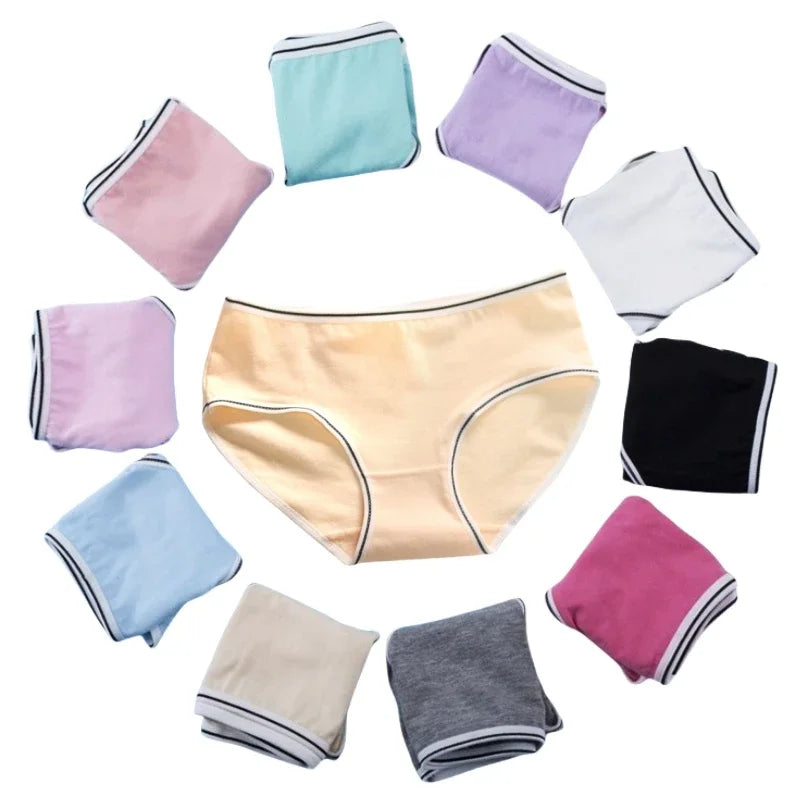 10PC Random Color Girls Cotton Briefs Kids Panties Underwear Pants 10-20