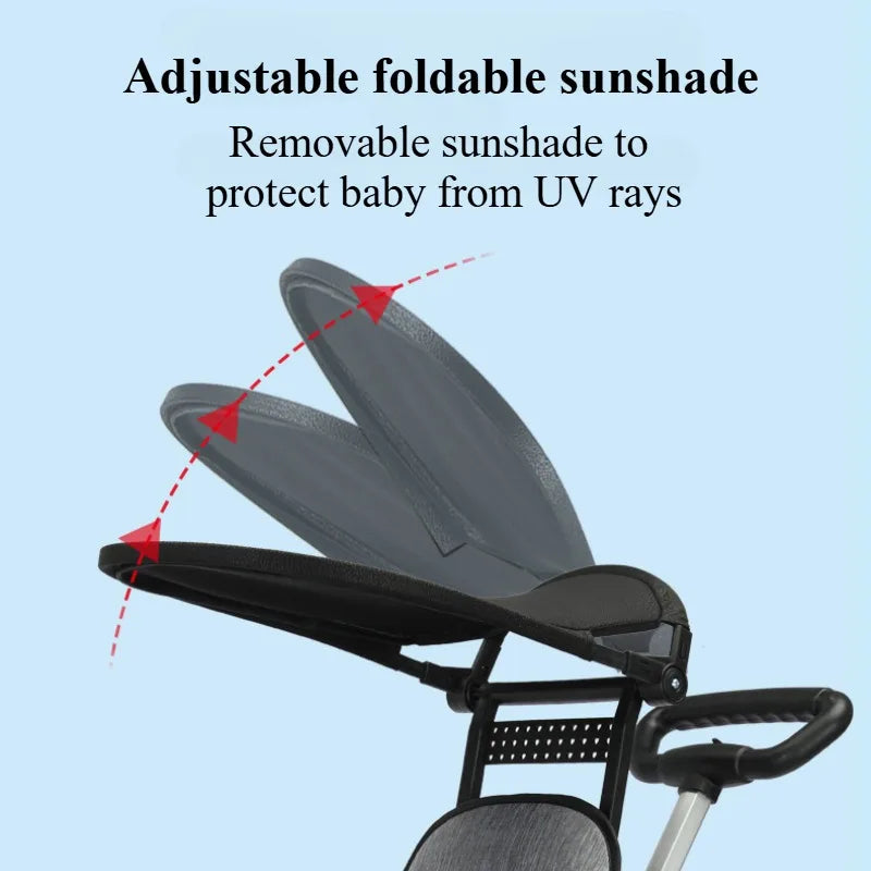 Foldable Baby Stroller Lightweight Infant Stroller with 360° Universal Wheel Soft Wide Seat Height Adjustable Halloween Gifts