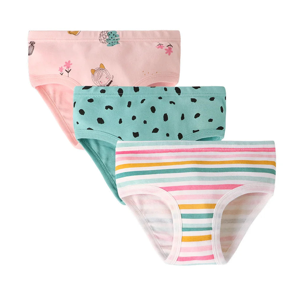 1/3/6/9 Pcs Children's Girls Panties 100% Cotton Soft Pretty Cartoon Unicorn Print Underwear For Girls Undies Boxer Breathable