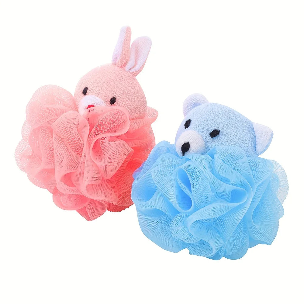 Bath Sponges Animal Kids Loofah Bath Pouf Mesh Animal Toy Bath Sponge Colorful Cartoon Body Scrubber Balls Shower Mesh for Kids