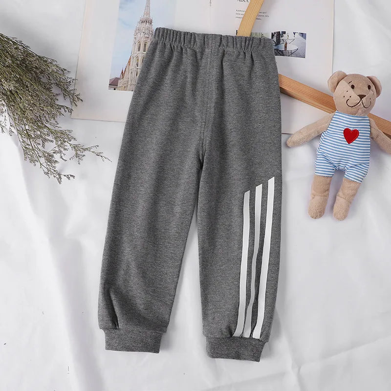 Autumn 1-5Year Baby Trousers Boy Cotton Pants Fashion Spring Girl Striped Pants Children Casual Kid Clothing