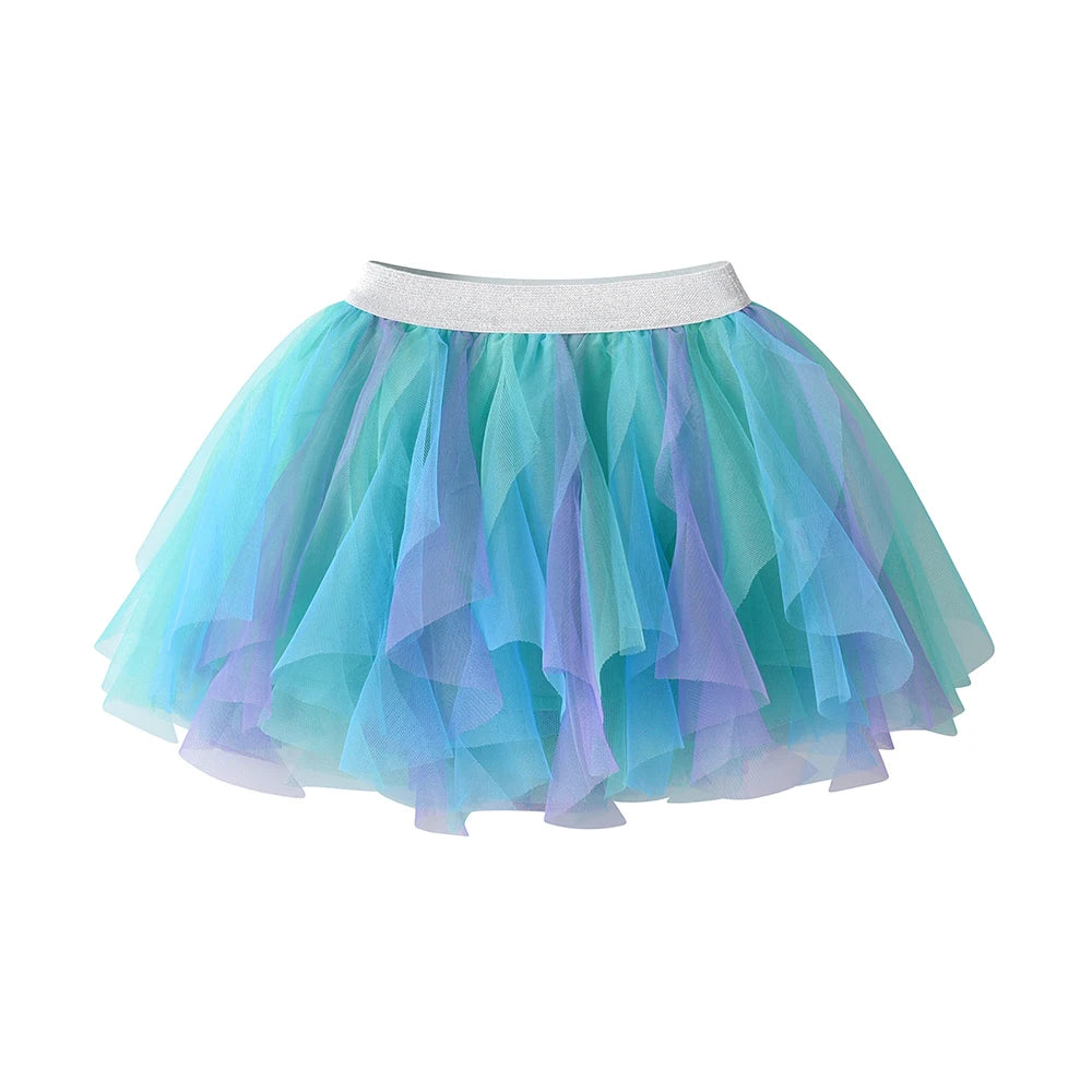 VIKITA Girls Tutu Skirts Kids Princess Birthday Party Ballet Dancing Pettiskirts Children Gradient Ball Gown Kids Blue Skirts