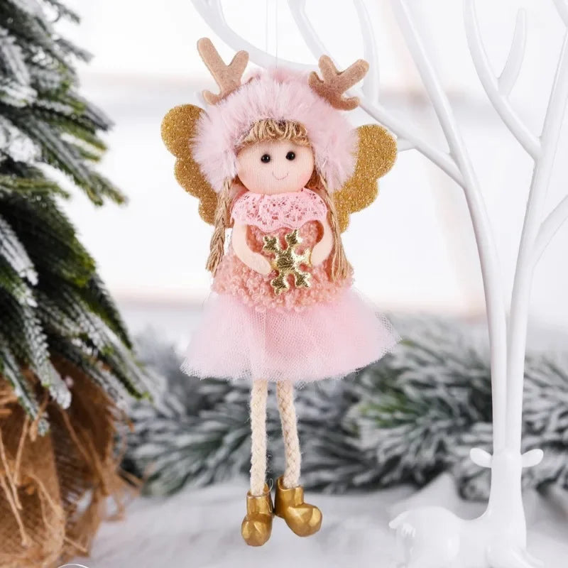 Christmas Tree Plush Ornaments Hanging Angel Christmas Tree Door Wall Hanging Decoration House Ornaments Angel Doll Toy