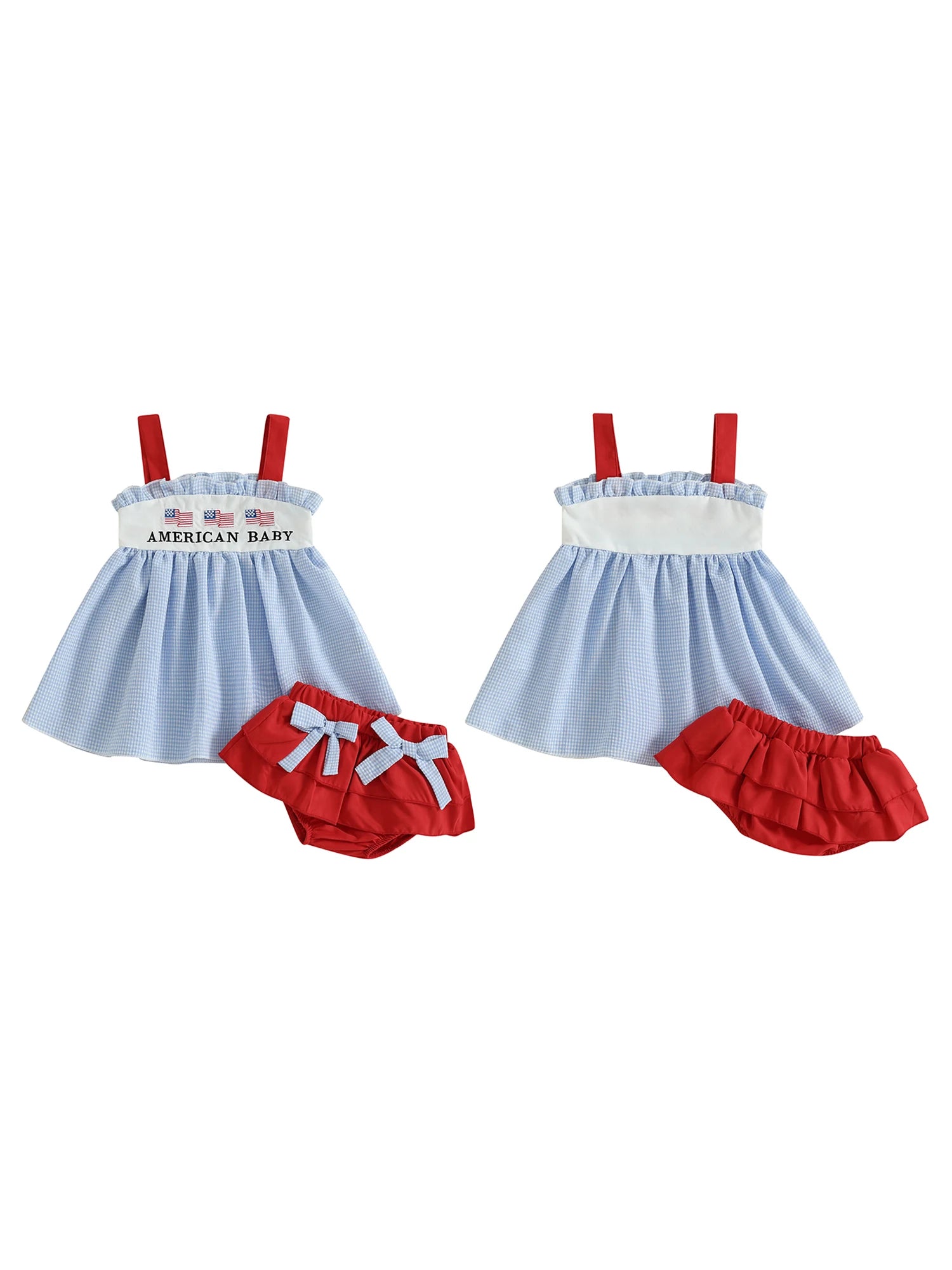 Independence Day Toddler Girl Clothing Set American Flag Print Sleeveless Tank Top and Shorts Outfit for 4th of July