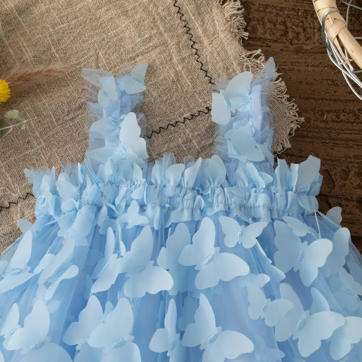 Summer New Butterfly Chiffon Baby Girl Princess Dress, Birthday Party Children'S Clothes For Babies Aged 3 Months To 3 Years Old