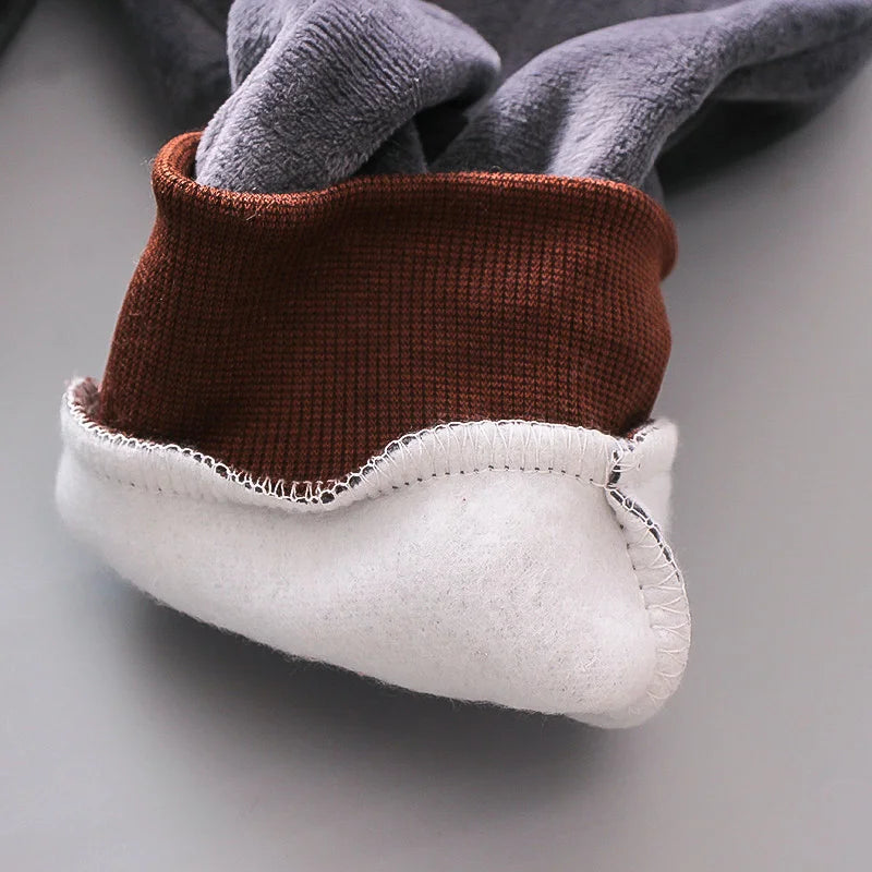 New Winter Baby Girls Clothes Suit Children Boys Thicken Warm Hooded Vest T-Shirt Pants 3Pcs/Set Toddler Costume Kids Tracksuits