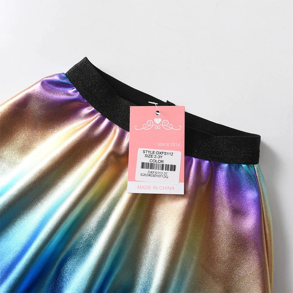 VIKITA Girls Legging Skirt-Pants Kids Gradient Tights Children Cotton Casual Pencil Pants Girl Skinny Fake 2 Pcs Skirt-pants