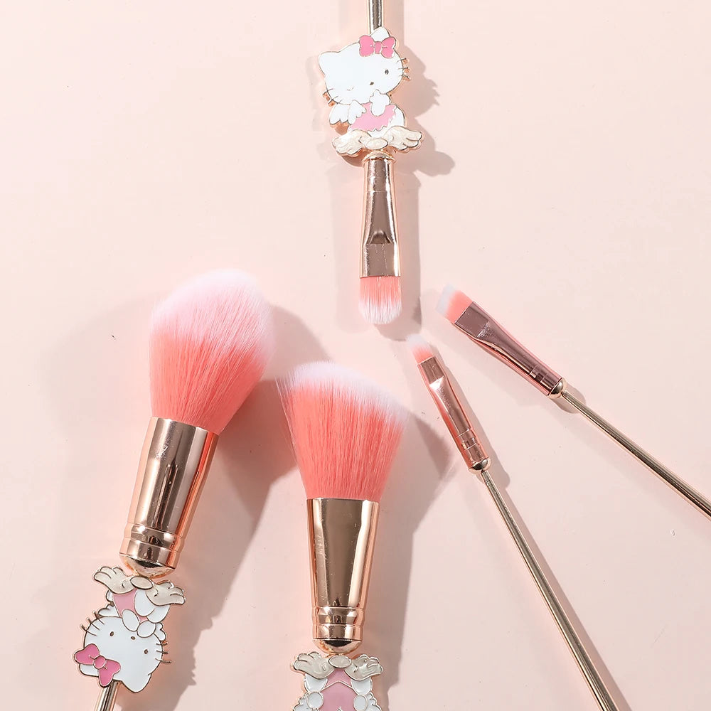 5pcs cute style Holor Kitty makeup brush, super soft Holo Kitty Angel series brush, pink, silver optional, perfect birthday gift