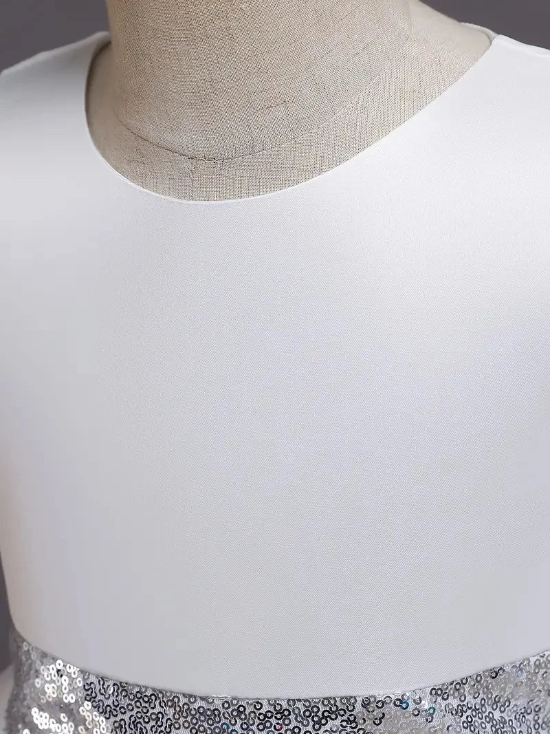 Girls Princess Dress Sleeveless Sequin Mesh Tutu Dress Performance Dress Wedding Flower Girls Dress For Evening Birthday #2038