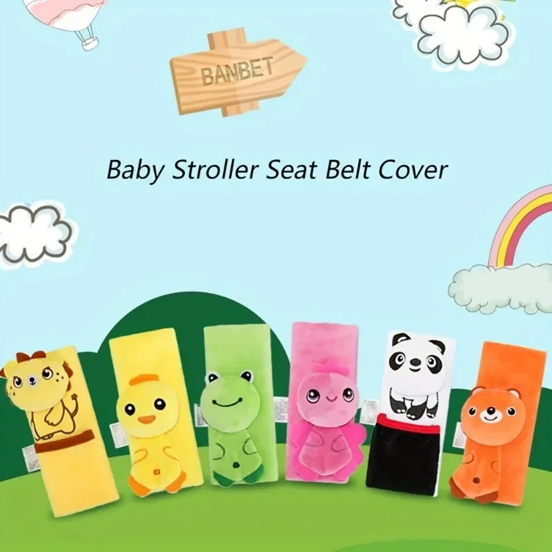 Baby Car Seat Strap Cover Plush Animal Seatbelt Cover Shoulder Pads for Baby Car Seat Belt Pads for Car Seats/Pushchair/Stroller