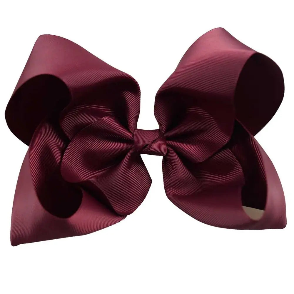 60 Colors Boutique 8" Large Solid Grosgrain Ribbon Hair Bow Clips Barrettes for Women Girls Accessories