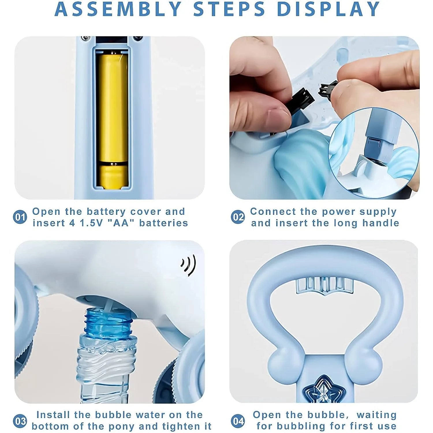 Pony Bubble Machine for Kids Automatic Bubble Lawn Mower with Light & Music Bubble Cart Outdoor Push Toys for Birthday Gift